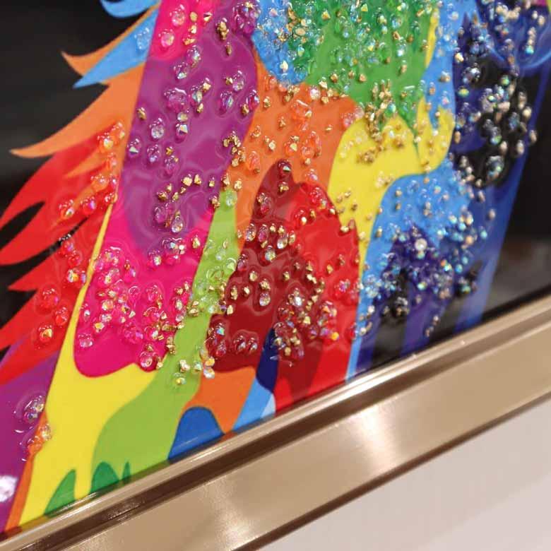 アートフレーム キリン 絵画 クリスタルピクチャー ゴールドフレーム