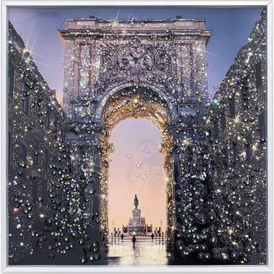 アートフレーム クリスタルピクチャー アーチ 風景 額絵 シルバー