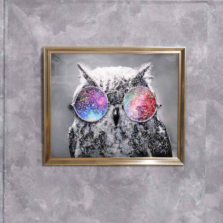 アートフレーム クリスタルピクチャー オウルグラス フクロウ ウォール