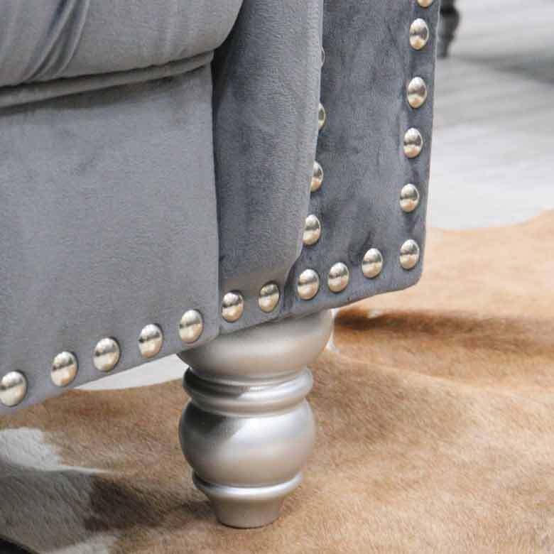 ソファーセット グレー 3人がけ 1人がけ オットマン 応接室用