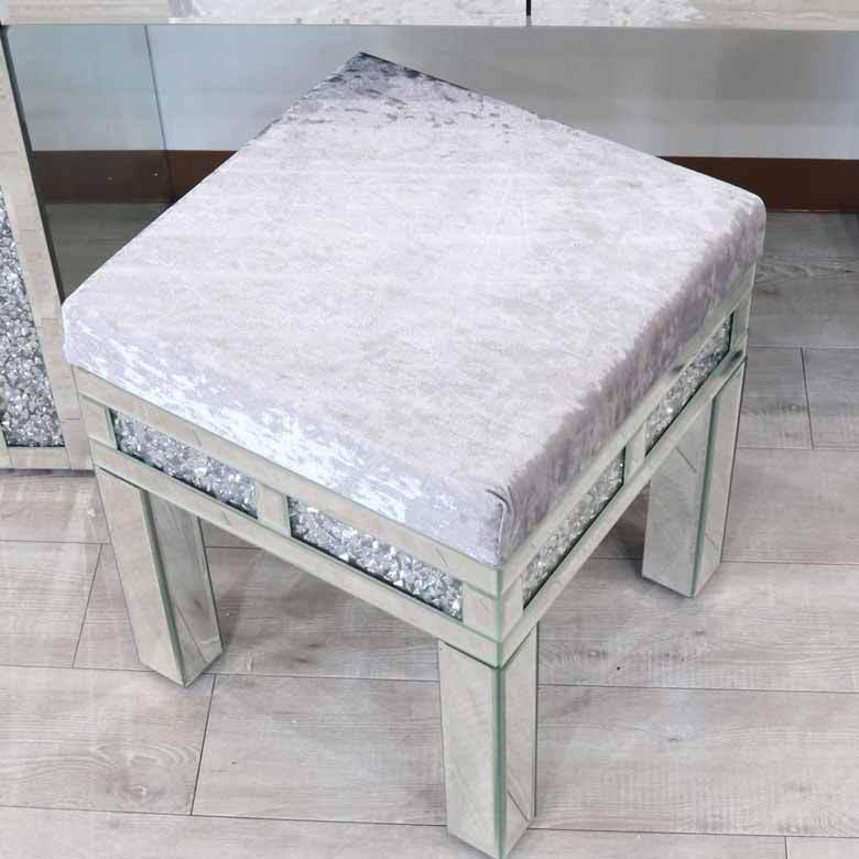 ミラー家具 スツール 角型 オットマン モダン 韓国インテリア