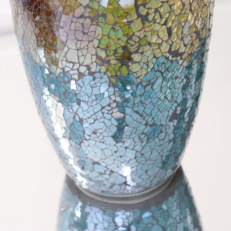 フラワーベース 花瓶 S 置物 クラックガラス スモーキートパーズ 高さ