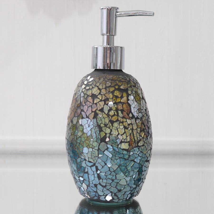 ソープディッシュ ディスペンサー ガラスベース 洗面台 3点セット