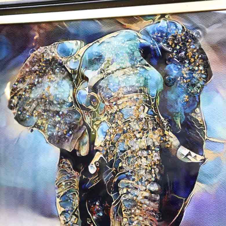 象　ゾウ　 キラキラ　宝石  クリスタルピクチャー クリスタルレジン アート　絵 象 ゾウ キラキラ 宝石 クリスタルピクチャー クリスタルレジン アート