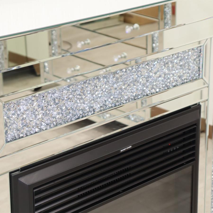 ミラー家具 マントルピース 暖炉 ディスプレイスタンド 120cm シルバー