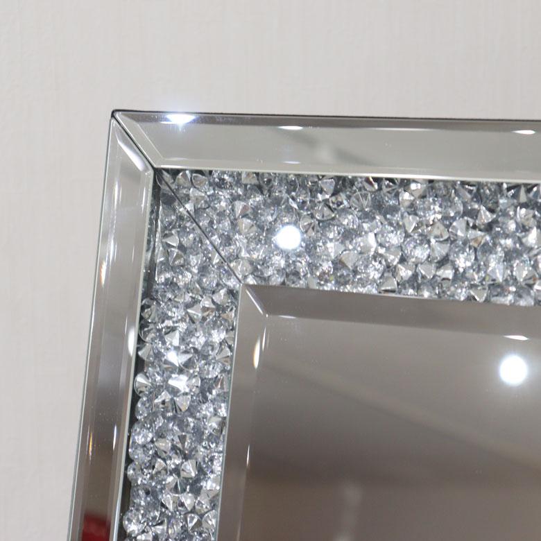 ミラー家具 スタンドミラー LED 姿見 鏡 グラムスタイル シルバー