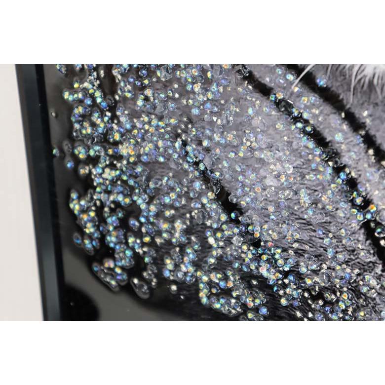 アートフレーム 虎/ホワイトタイガー 絵画 キラキラアート ウォールデコ クリスタルレジン グリッター モダン ブルックリン 143134