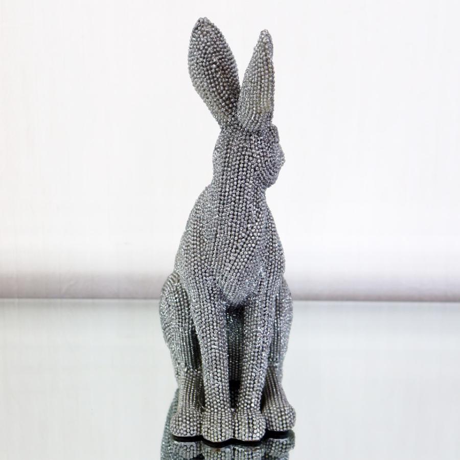 239 ウサギ置物 金属製 重さ 2kg 作者の刻印あり インテリア飾り 239