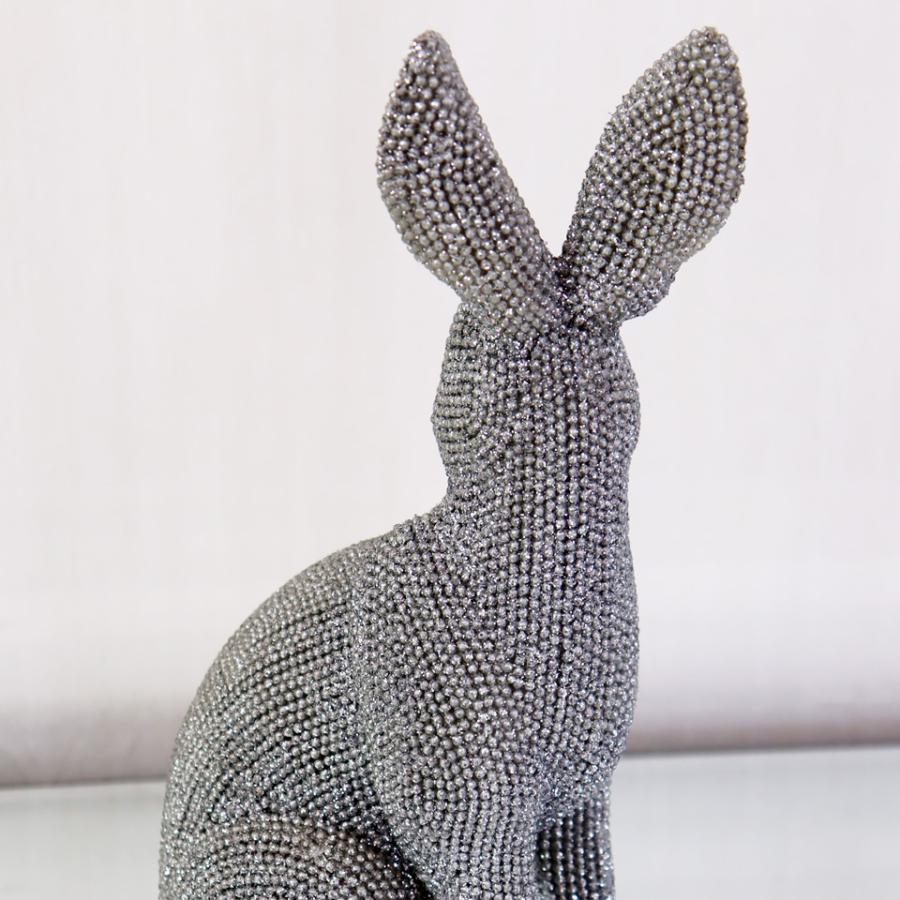 ウサギ オブジェ 置物 シルバー オーナメント インテリア 輸入雑貨