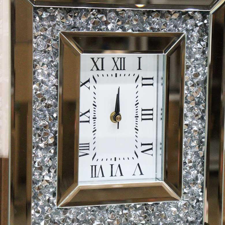 ミラー家具 置き時計 シルバー テーブルクロック グラムスタイル ミラー家具 置き時計 シルバー テーブルクロック グラムスタイル