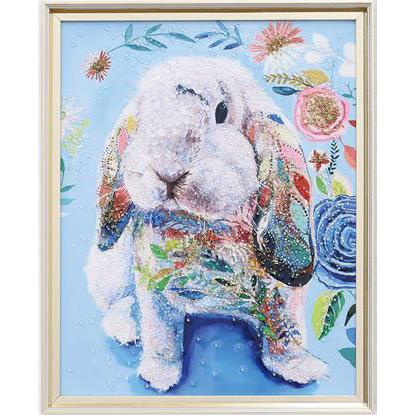 アートフレーム うさぎ クリスタルピクチャー 額絵 ゴールドフレーム