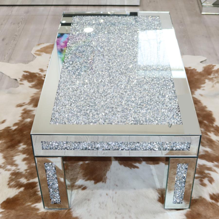 ミラー家具 リビングテーブル ローテーブル 110cm 長方形 ガラス ミラー家具 リビングテーブル ローテーブル 110cm 長方形 ガラス