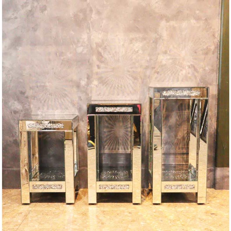 サイドテーブルM ミラー家具 コンソール ディスプレイスタンド シルバー