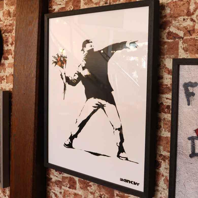No.165フレーム付きキャンバスアート　ブランドアートポスター　バンクシー アートポスター バンクシー Molotov Banksy アートパネル 壁掛け