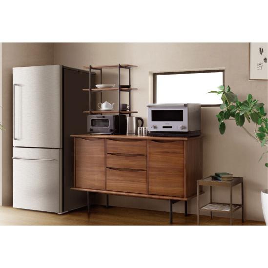 サンキ キッチンボード カウンター 160cm オーク突板 ウォールナット