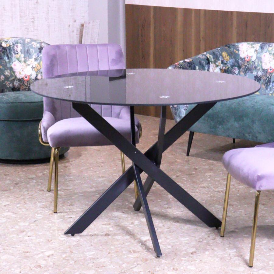 ダイニンテーブル ラウンドテーブル 110cm ブラック ガラステーブル 4人用 2人用 モダン : インテリア北欧Yahoo!店 - 通販 -  Yahoo!ショッピング