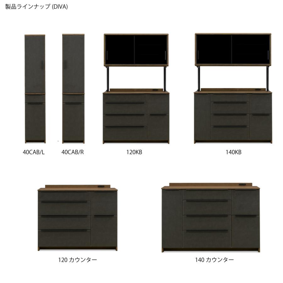 シギヤマ家具 キッチンボード 40cm 左右対応 ディーバ ダイニング