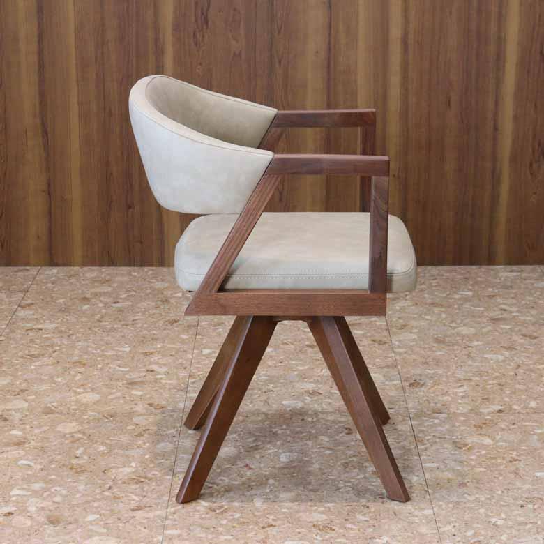 シギヤマ家具 回転チェア レブル ダイニングチェア 合皮 アイボリー