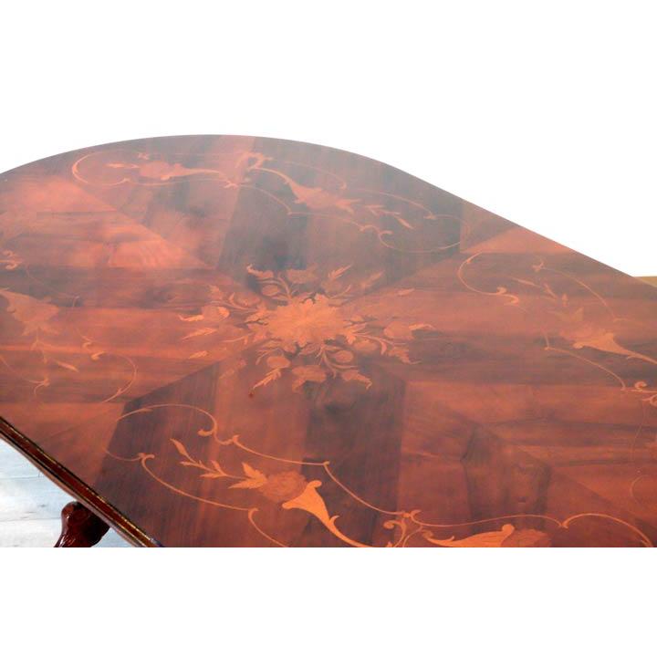 イタリア ダイニングテーブル 5点セット 180cm 楕円形 象嵌 4人用 金華山 アッティカ 木製 ダイニングセット 猫脚 GM-A-LARA｜hokuo｜04