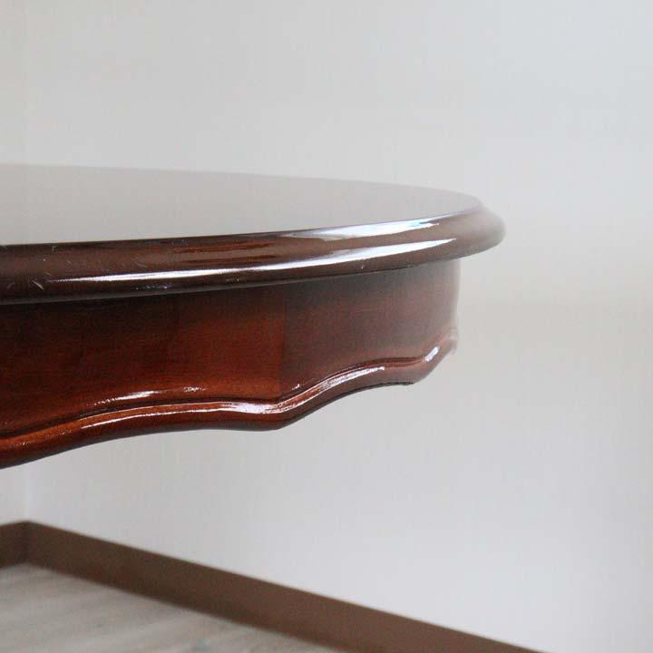 イタリア製クラシック木製楕円形テーブル イタリア ダイニングテーブル 5点セット 140cm 楕円形 象嵌 4人