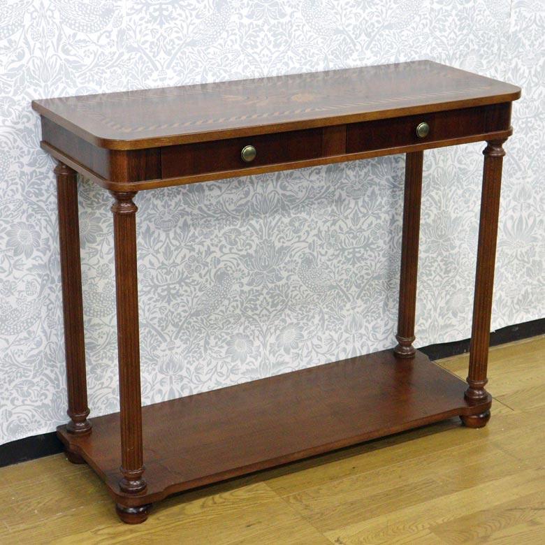 ガレージセール コンソールテーブル 木製 イタリア 猫脚 象嵌 完成品  