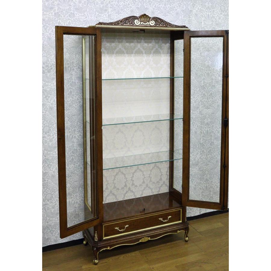 2ドアキャビネット 木製 イタリア 完成品 ART5118BS ショーケース 高級家具 ヴェローナクラシックの画像