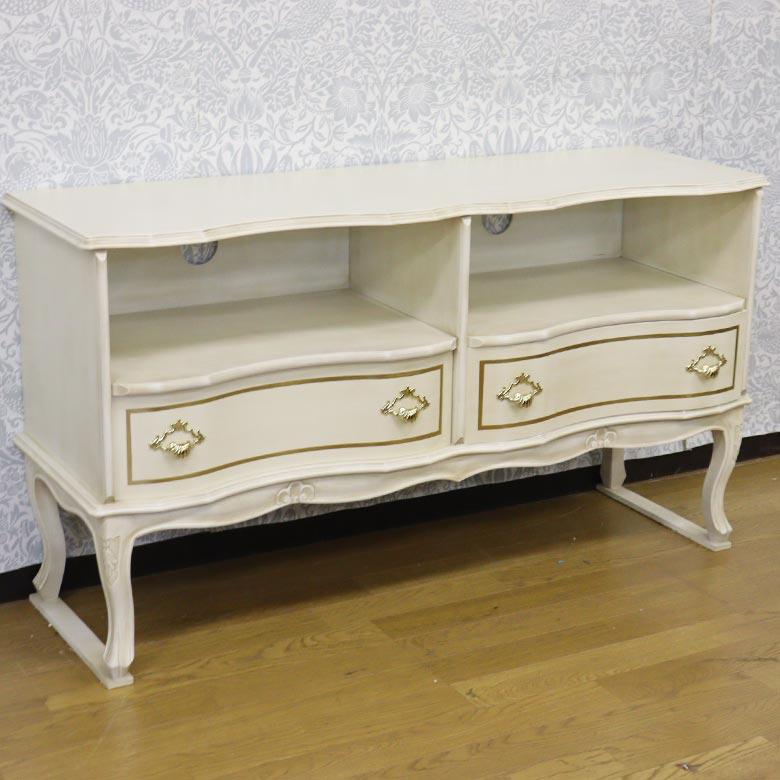 イタリア テレビボード 110cm 木製 完成品 猫脚 ローボード 高級家具