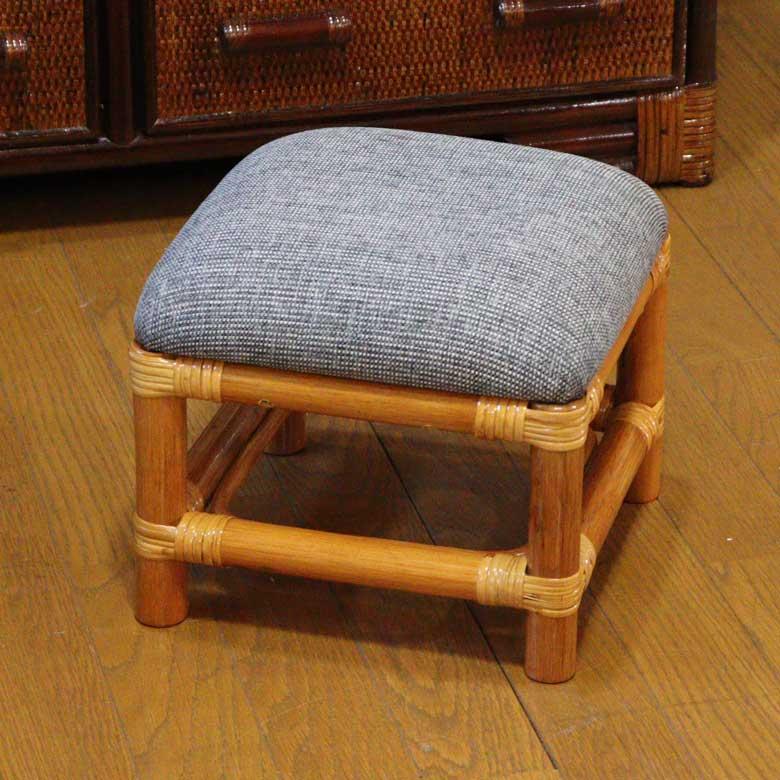 軽量ラタン スクエア スツール 手作り 椅子 軽い AG10