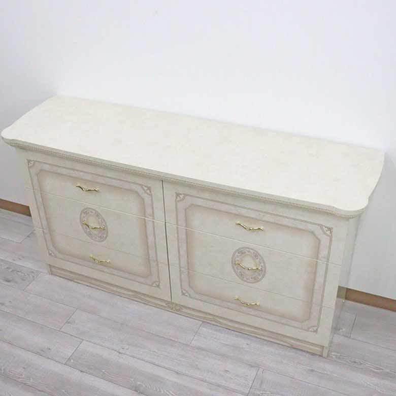 サルタレッリ アマルフィ ワイドチェスト アイボリー 6段 6引出 ダブル