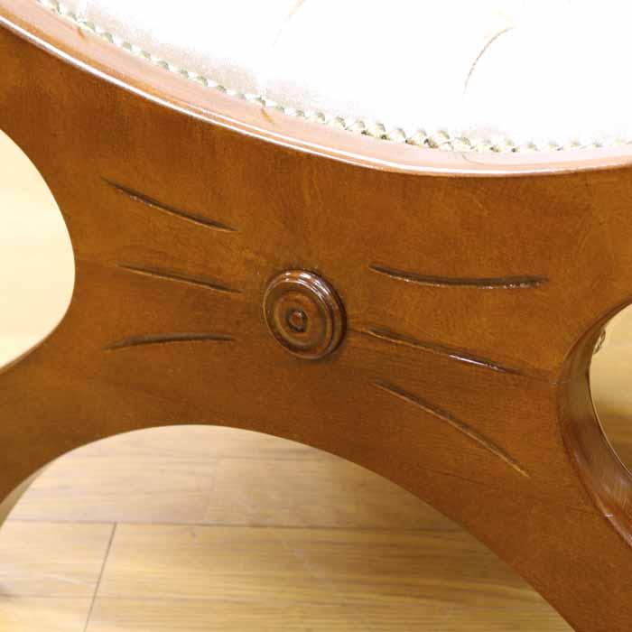 ロッキングチェアー オットマン付き サテン ソファ 一人掛け 木製 完成