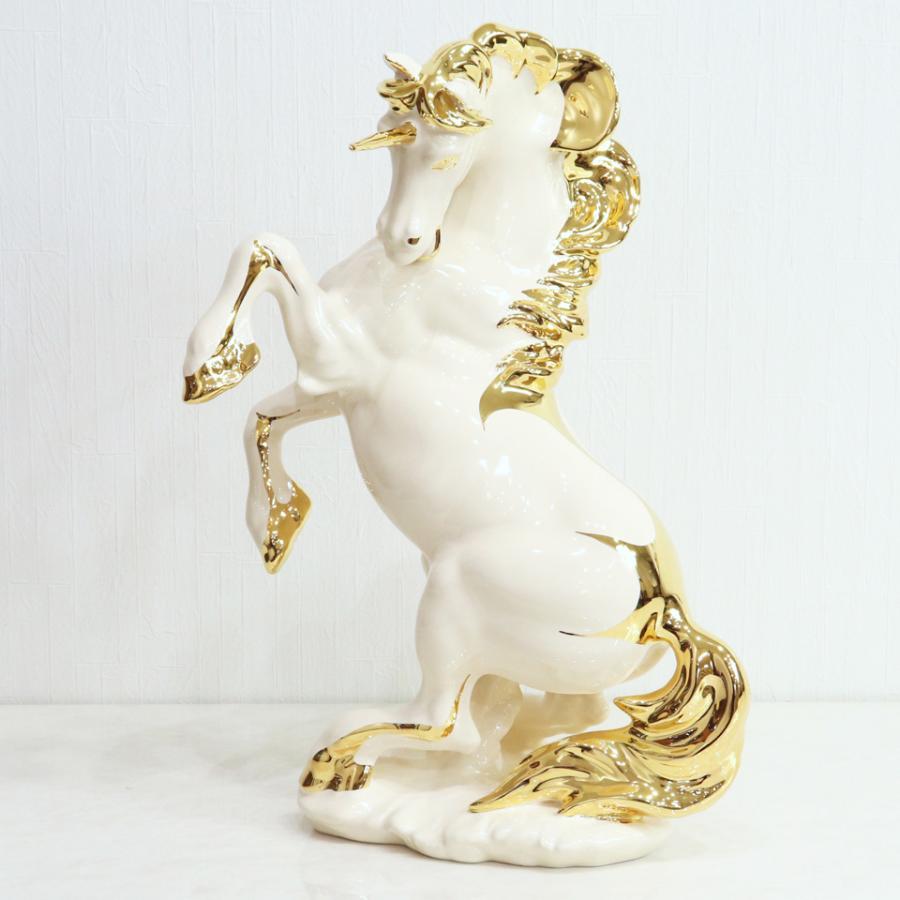 陶器 動物 ユニコーン 置物 イタリア製 完成品 ヨーロピアン