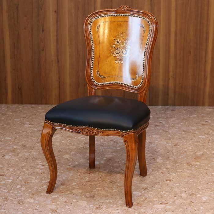 イタリア ダイニングチェア ブラック・本皮 木製 完成品 イス イタリア ダイニングチェア ブラック・本皮 木製 完成品 イス