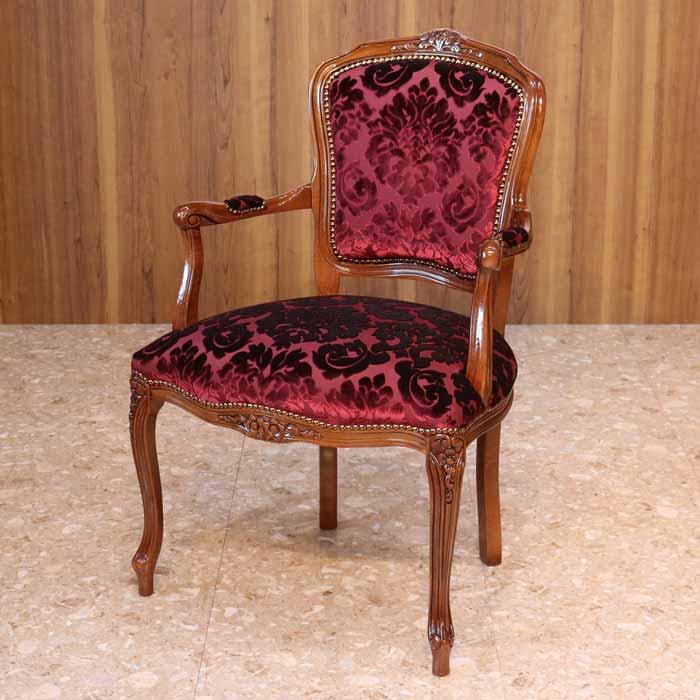 イタリア ダイニングチェア フラワーレッド　猫脚　2脚 イタリア ダイニングチェア フラワーレッド 猫脚 2脚 【公式通販】