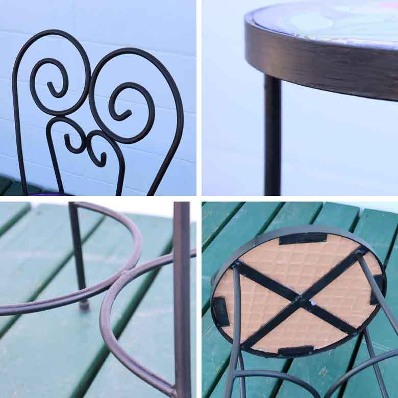 イタリア テーブルセット ガーデン 3点セット 39cm ニーノパルッカ イタリア テーブルセット ガーデン 3点セット 39cm