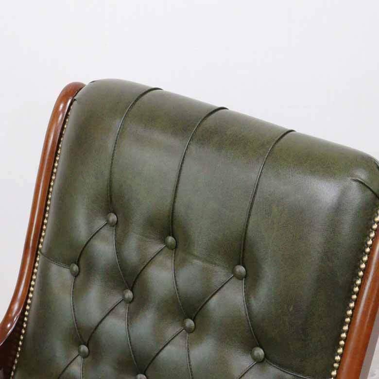 ロッキングチェア おしゃれ 木製 猫脚 イタリア 完成品 本皮