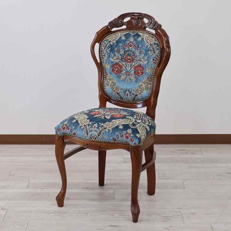 イタリア ダイニングチェア ブルー・金華山 木製 完成品 イス イタリア ダイニングチェア ブルー・金華山 木製 完成品 イス