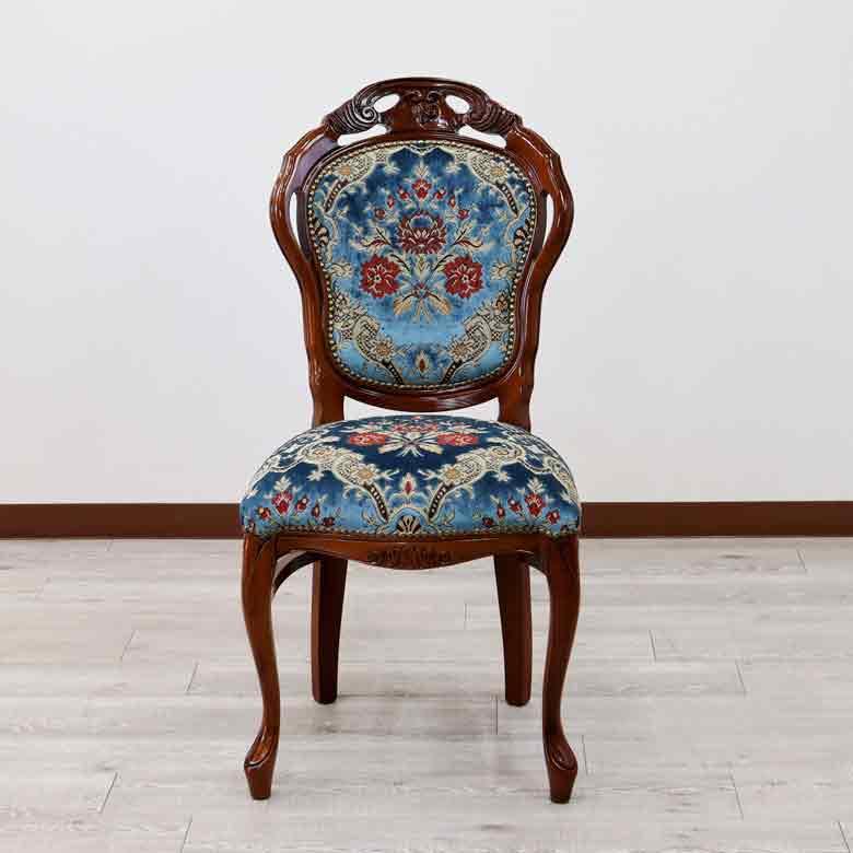 イタリア ダイニングチェア ブルー・金華山 木製 完成品 イス イタリア ダイニングチェア ブルー・金華山 木製 完成品 イス
