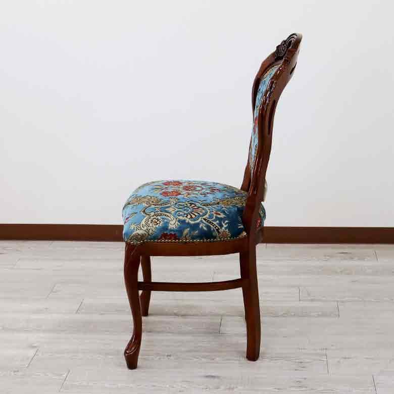 イタリア ダイニングチェア ブルー・金華山 木製 完成品 イス イタリア ダイニングチェア ブルー・金華山 木製 完成品 イス