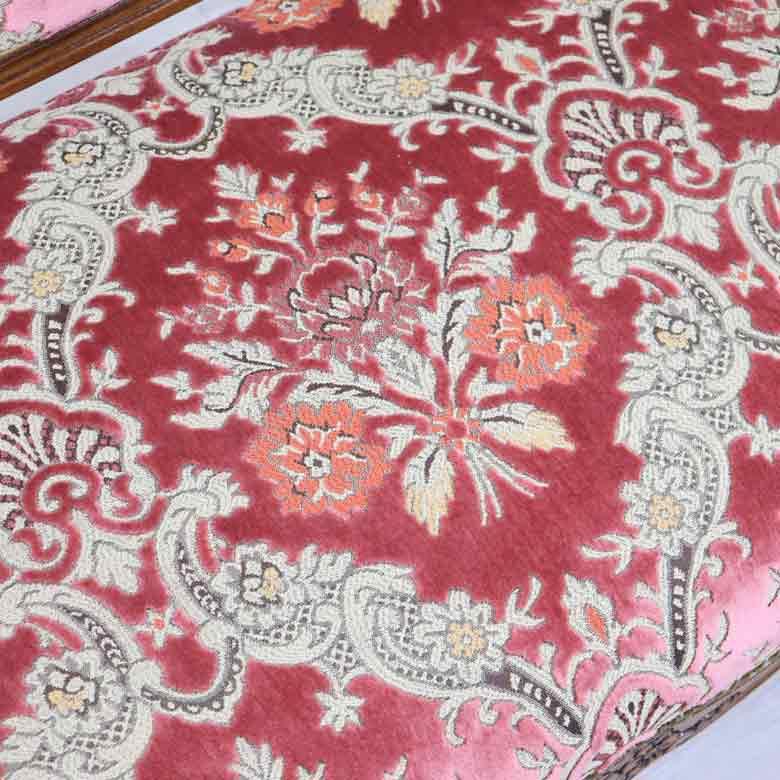 イタリア 二人がけ ソファ 木製 ピンク・金華山 完成品 猫脚 イタリア 二人がけ ソファ 木製 ピンク・金華山 完成品 猫脚