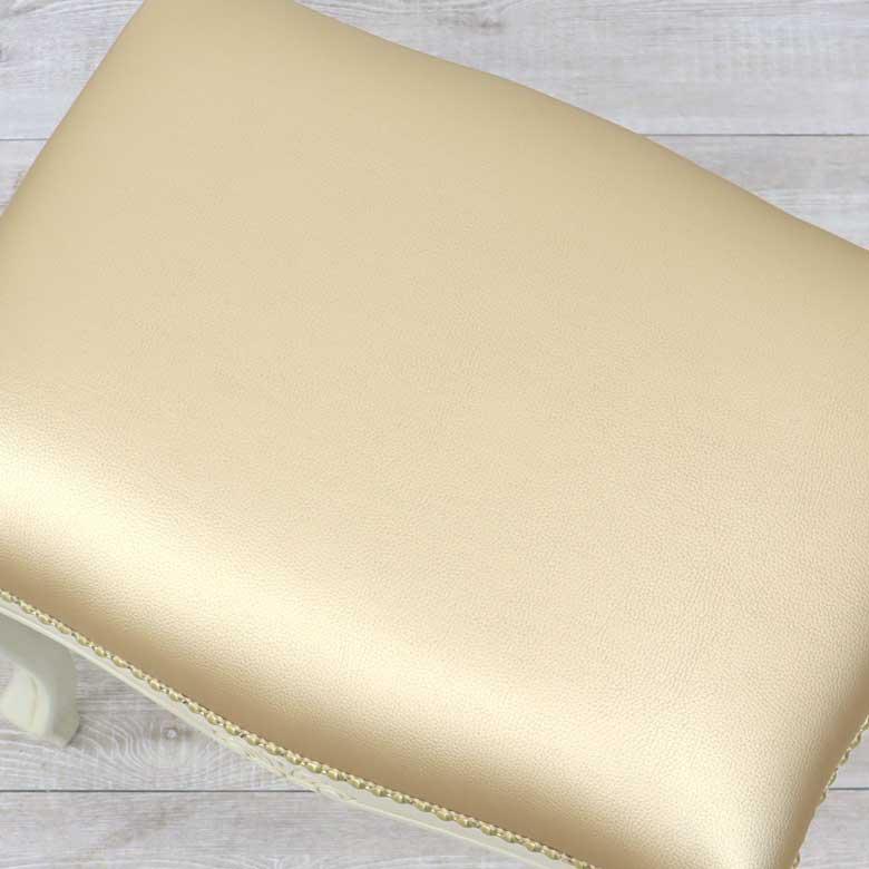 イタリア スツール 猫脚 合皮 ゴールド オットマン 補助椅子 玄関用  