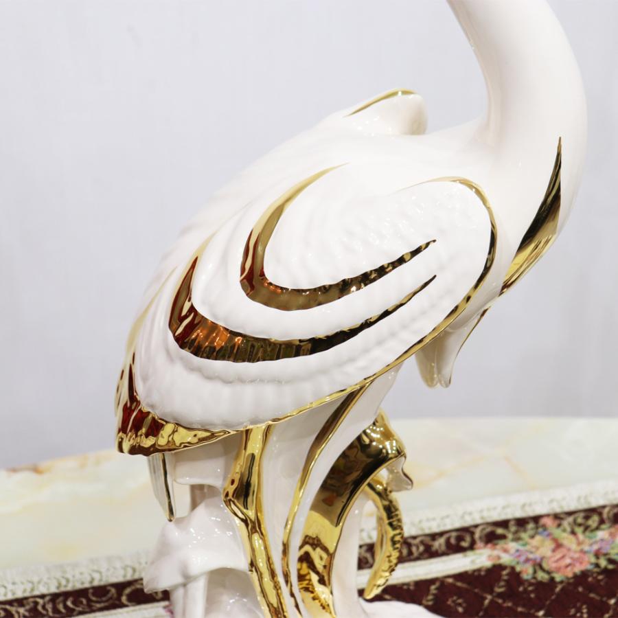 陶器 動物 鶴 置物 イタリア製 タンチョウ ツル 完成品 陶器 動物 鶴 置物 イタリア製 タンチョウ ツル 完成品