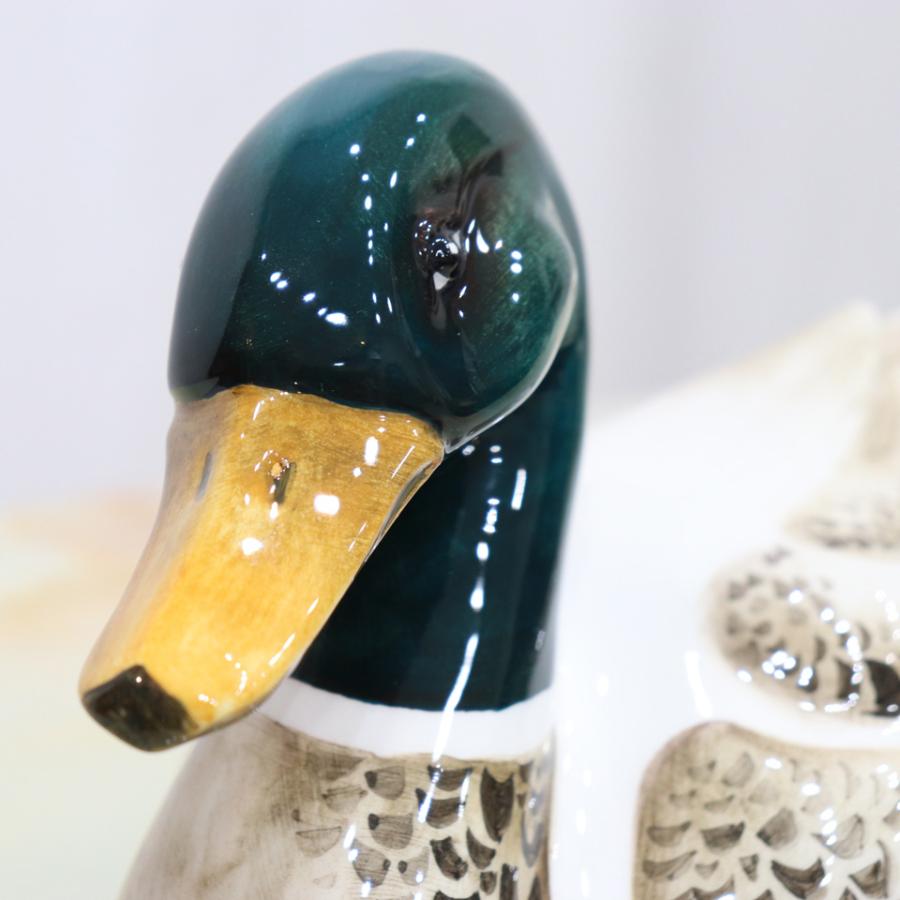 陶器 動物 鴨 置物 イタリア製 完成品 カルガモ マガモ アニマル 陶器 動物 鴨 置物 イタリア製 完成品 カルガモ マガモ アニマル