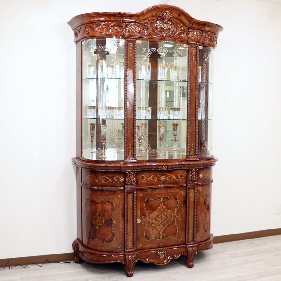 サルタレッリ ヴェルサイユ 3ドアキャビネット扉タイプ ウォールナット Saltarelli イタリア 家具 ロココ調 姫系 ヨーロピアン アンティーク アンティークの画像