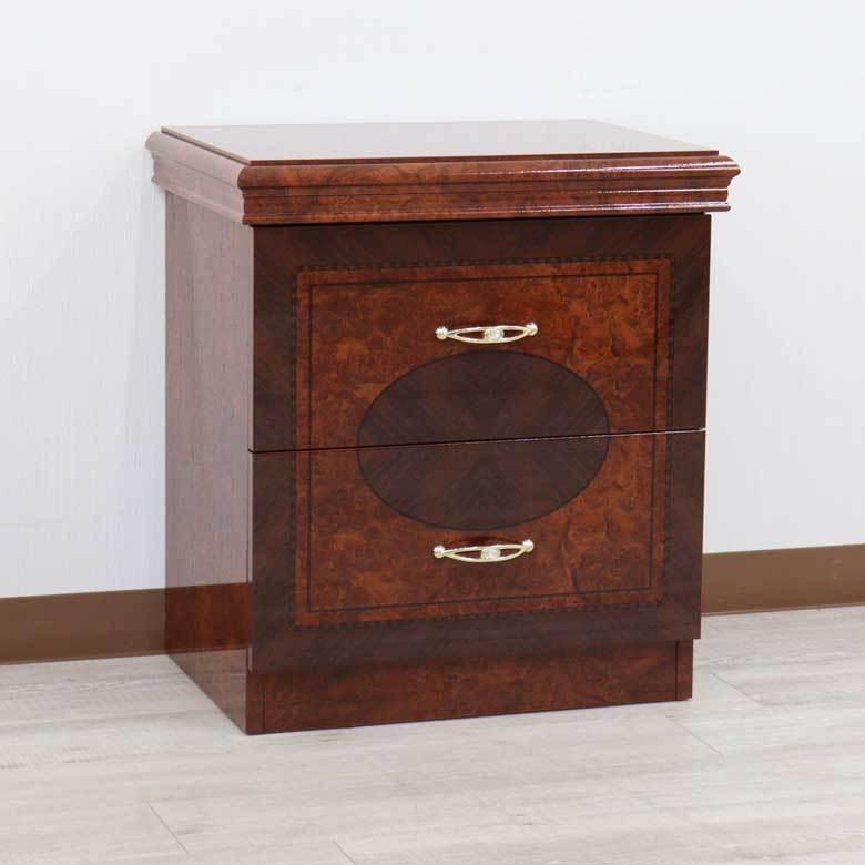 イタリア製２段チェスト（ナイトテーブル）ブラウン フローレンス　サルタレッリ社 サルタレッリ フローレンス 2段 ナイトテーブル チェスト ベッド