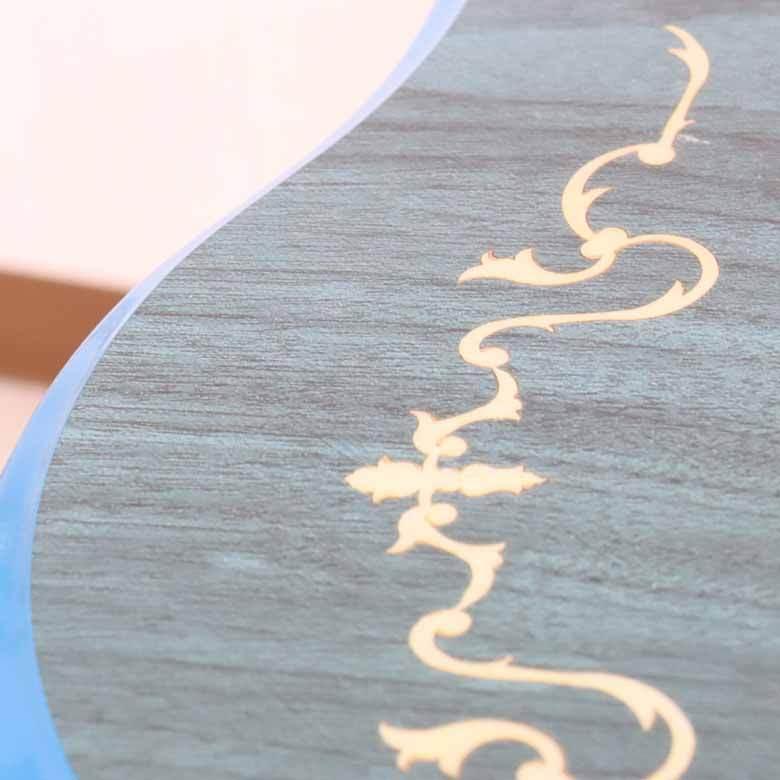 ティーテーブル ブルー イタリア 55cm 象嵌 カフェテーブル ティーテーブル ブルー イタリア 55cm 象嵌 カフェテーブル