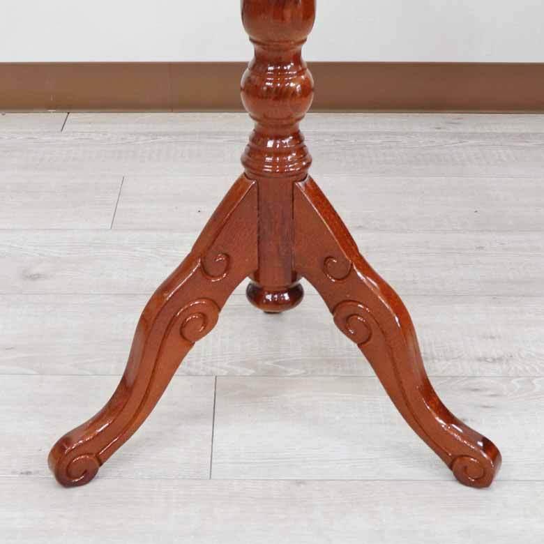 ティーテーブル ブラウン イタリア 55cm 象嵌 カフェテーブル モザイク