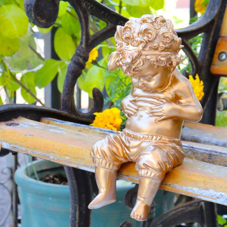 ガーデンオブジェ メタボくん Sサイズ ゴールド 男の子 h17cm 天使