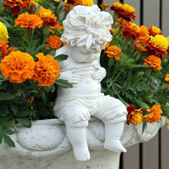 ガーデン オーナメント 置物 メタボくん セット 天使の置物 男の子