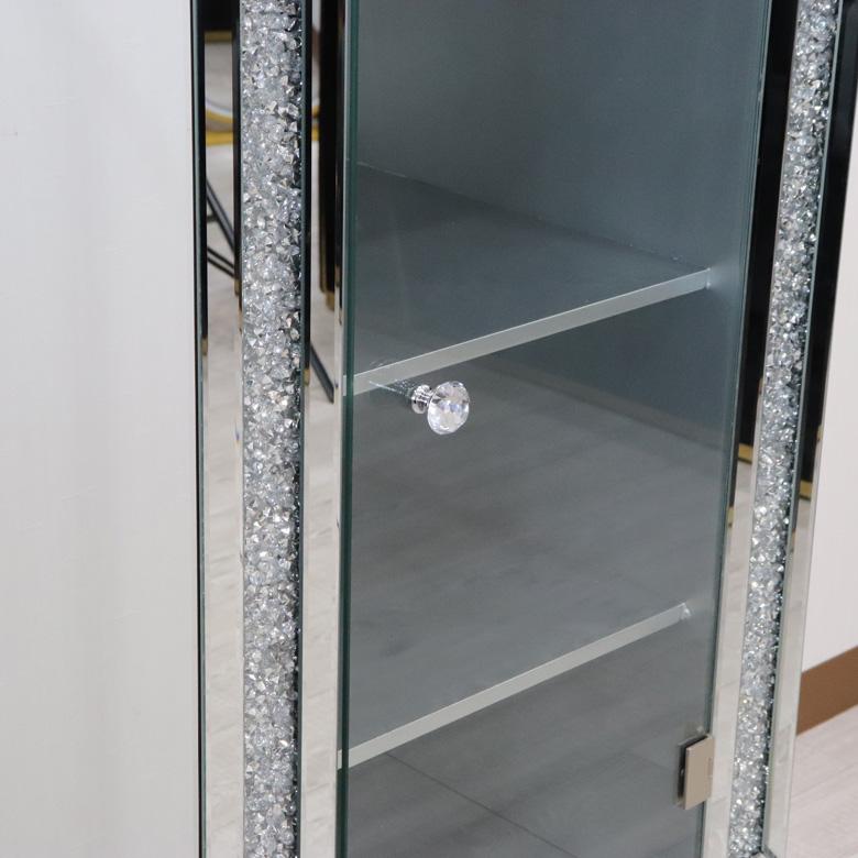 ミラー家具 キャビネット キュリオケース モダン ヨーロピアン エレガント ミラー 韓国インテリア グラムスタイル