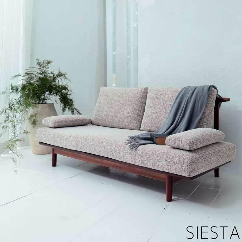 起立木工　ファブリック2.5人掛け　カウチソファ 起立木工 ソファ 2.5P オーク 張地15種 SIESTA シエスタ 無垢材 レトロ